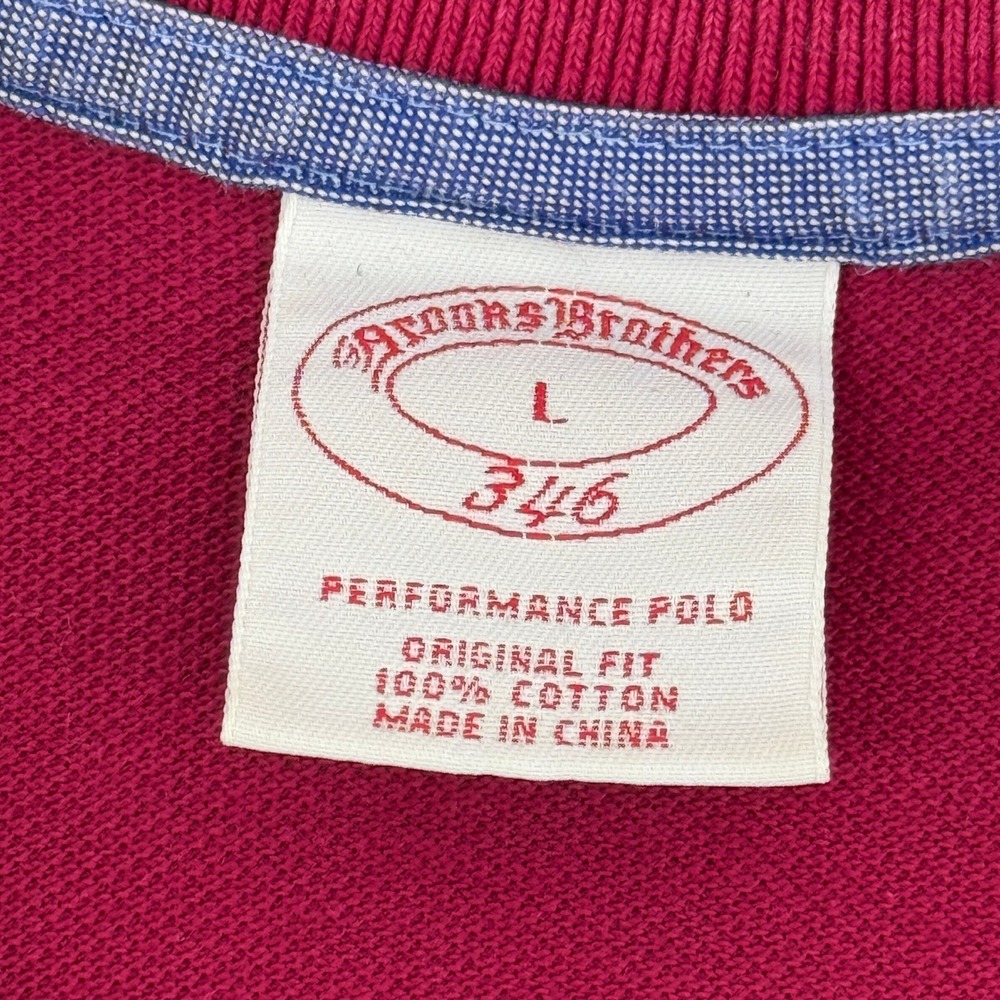 Brooks Brothers 346 Performance Polo Shirt Mens Large Berry Pink Cotton Pique - Picture 4 of 9